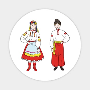 Ukrainians in folk costumes Magnet